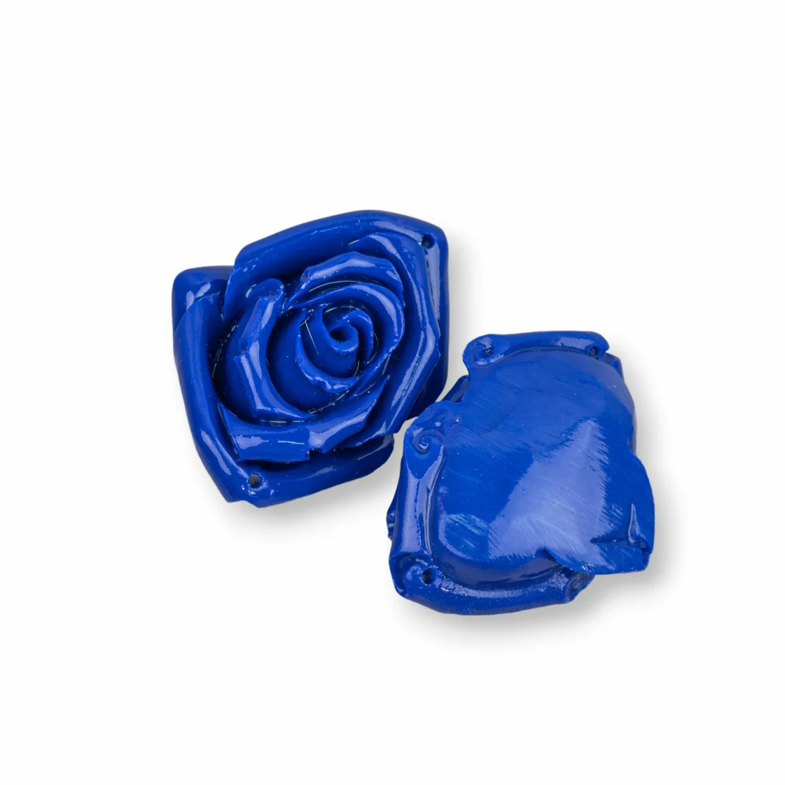 Componenti Di Resina Assortita Fiore 36x27mm 4pz Blu-COMPONENTI DI RESINA | Worldofjewel.com