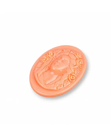 Componenti Di Resina Assortita Ovale Cammeo 25x35mm 3pz Arancio-COMPONENTI DI RESINA | Worldofjewel.com