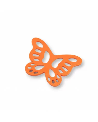 Componenti Di Resina Assortita Ovale Farfalla 38x28mm 4pz Arancio-COMPONENTI DI RESINA | Worldofjewel.com