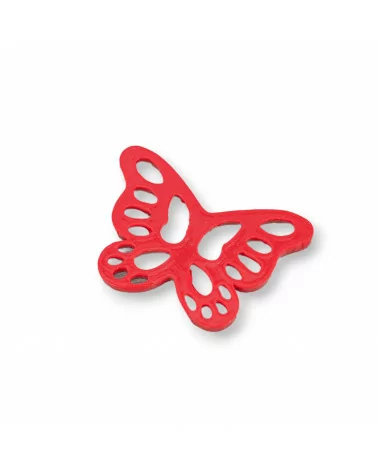 Componenti Di Resina Assortita Ovale Farfalla 38x28mm 4pz Rosso-COMPONENTI DI RESINA | Worldofjewel.com