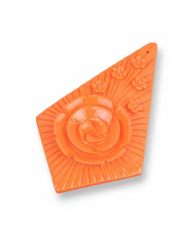 Componenti Di Resina Assortita Aquilone 40x68mm 2pz Arancio-COMPONENTI DI RESINA | Worldofjewel.com