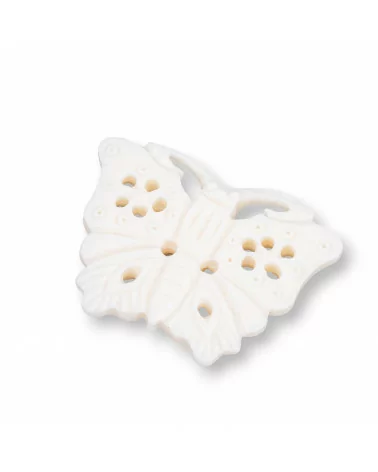 Componenti Di Resina Assortita Farfalla 44x33mm 3pz Bianco-COMPONENTI DI RESINA | Worldofjewel.com