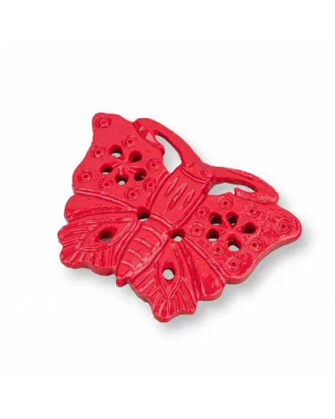 Componenti Di Resina Assortita Farfalla 44x33mm 3pz Rosso-COMPONENTI DI RESINA | Worldofjewel.com