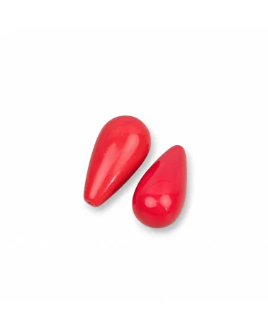 Componenti Di Resina Assortita Gocce 1 Foro 10x20mm 6pz Rosso-COMPONENTI DI RESINA | Worldofjewel.com