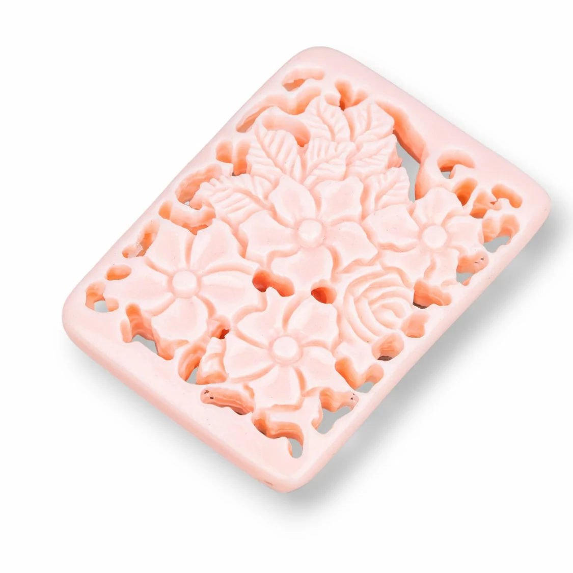 Componenti Di Resina Assortita Rettangolo Forato 35x46mm 2pz Rosa-COMPONENTI DI RESINA | Worldofjewel.com