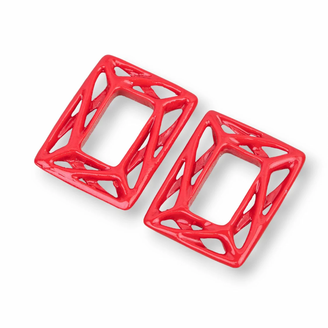 Componenti Di Resina Assortita Rettangolo Forato MOD2 22x30mm 4pz Rosso-COMPONENTI DI RESINA | Worldofjewel.com