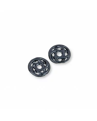 Componenti Di Resina Assortita Tondo Forato 15mm 10pz Nero-COMPONENTI DI RESINA | Worldofjewel.com