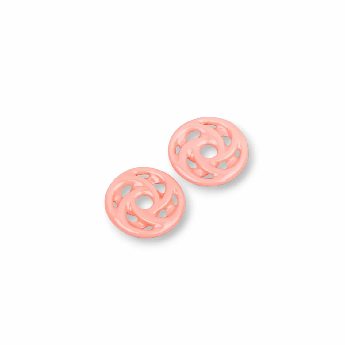 Componenti Di Resina Assortita Tondo Forato 15mm 10pz Rosa-COMPONENTI DI RESINA | Worldofjewel.com