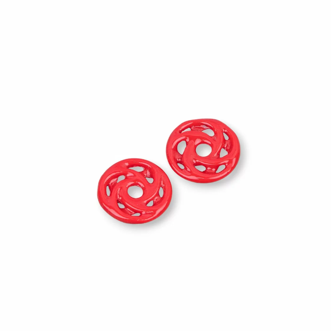 Componenti Di Resina Assortita Tondo Forato 15mm 10pz Rosso-COMPONENTI DI RESINA | Worldofjewel.com