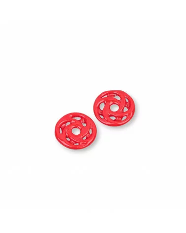 Componenti Di Resina Assortita Tondo Forato 15mm 10pz Rosso-COMPONENTI DI RESINA | Worldofjewel.com