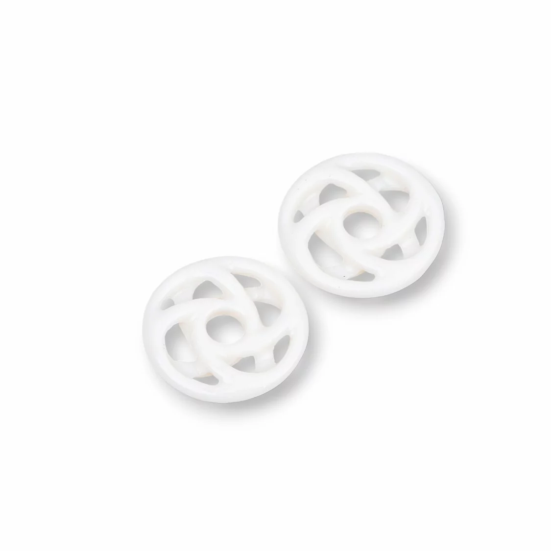 Componenti Di Resina Assortita Tondo Forato 20mm 8pz Bianco-COMPONENTI DI RESINA | Worldofjewel.com