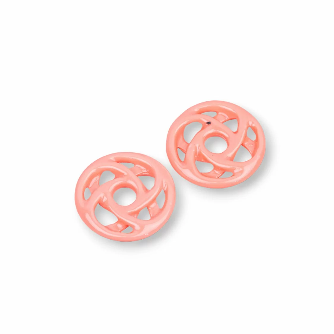 Componenti Di Resina Assortita Tondo Forato 20mm 8pz Rosa-COMPONENTI DI RESINA | Worldofjewel.com