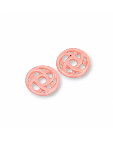 Componenti Di Resina Assortita Tondo Forato 20mm 8pz Rosa-COMPONENTI DI RESINA | Worldofjewel.com