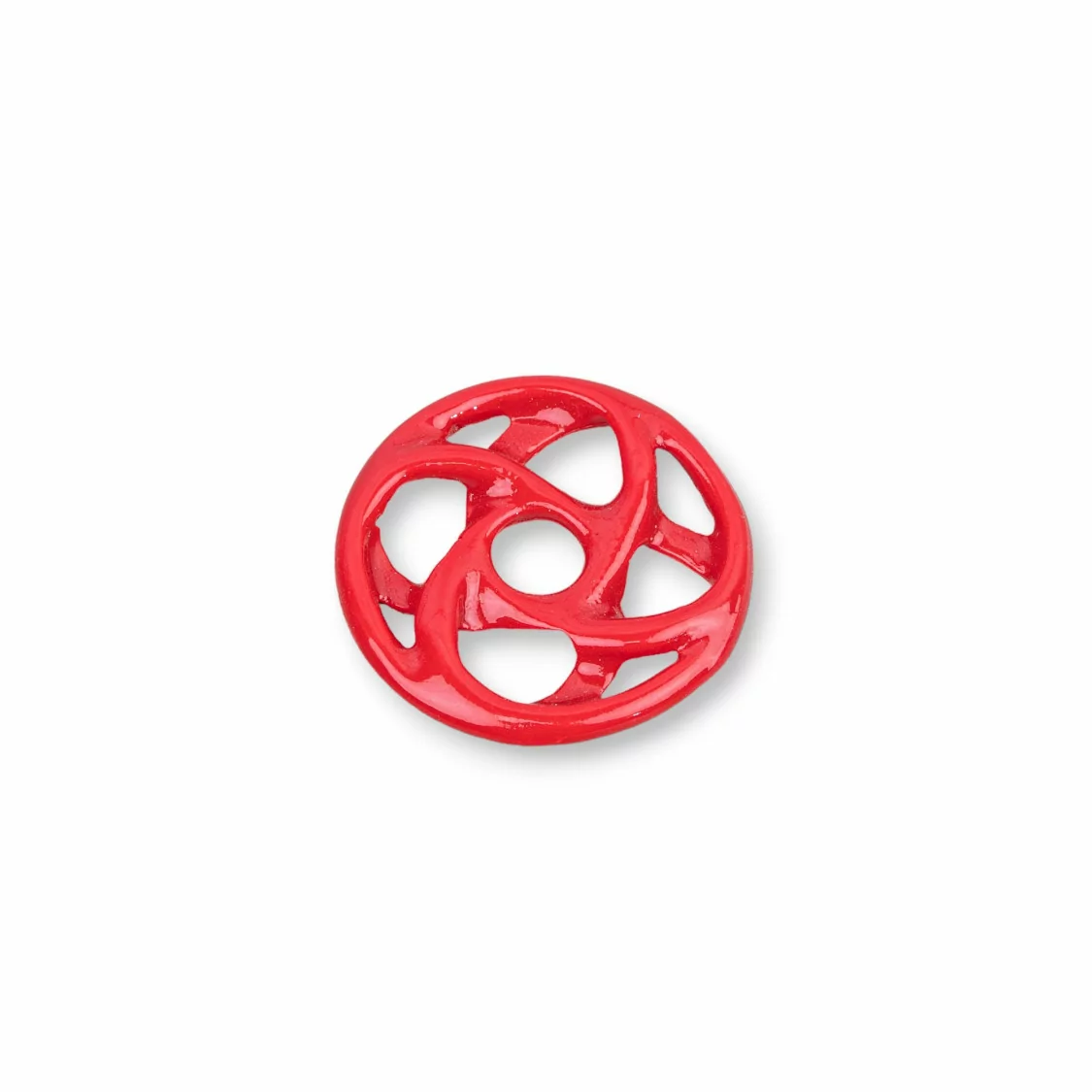 Componenti Di Resina Assortita Tondo Forato 25mm 5pz Rosso-COMPONENTI DI RESINA | Worldofjewel.com