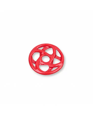 Componenti Di Resina Assortita Tondo Forato 25mm 5pz Rosso-COMPONENTI DI RESINA | Worldofjewel.com