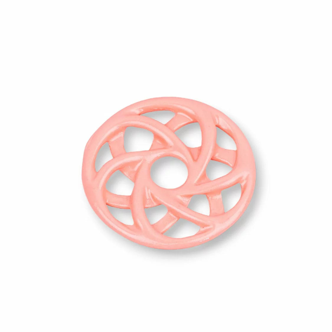 Componenti Di Resina Assortita Tondo Forato 35mm 3pz Rosa-COMPONENTI DI RESINA | Worldofjewel.com