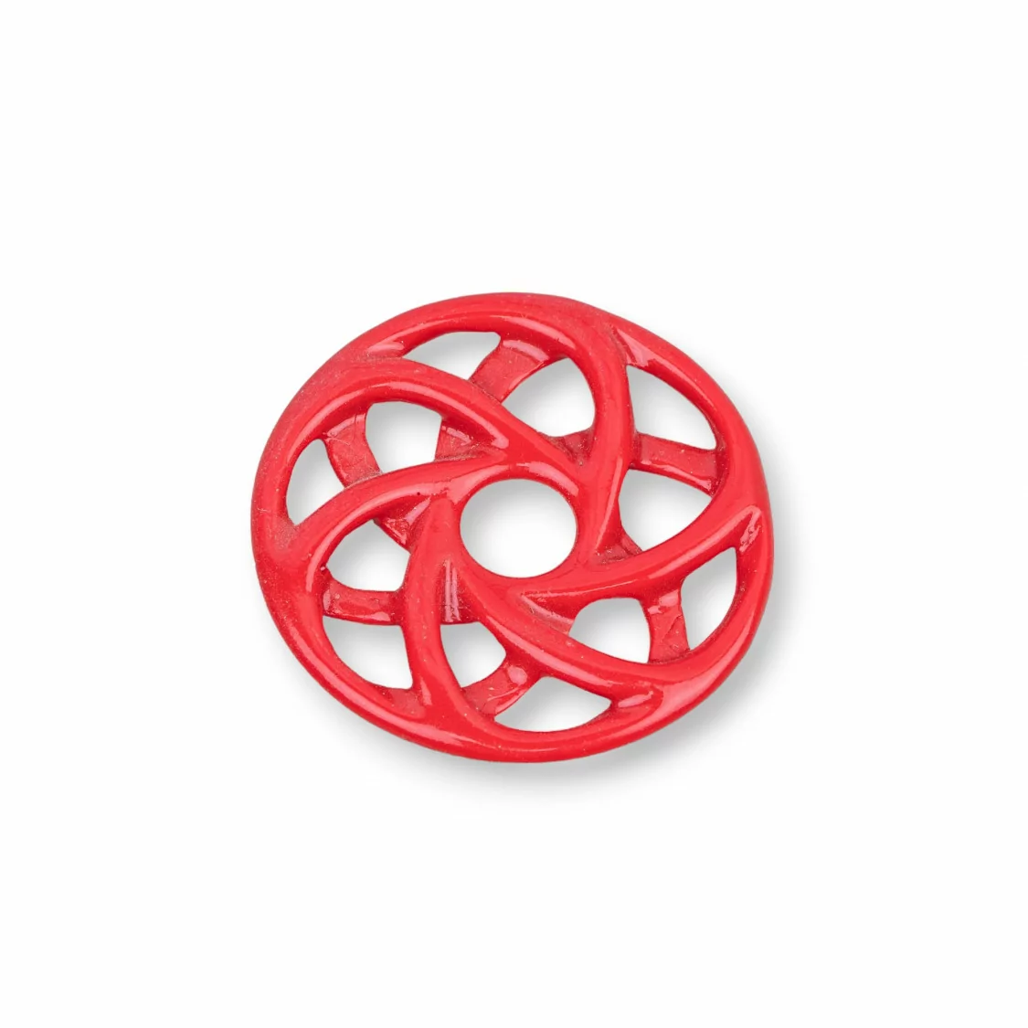 Componenti Di Resina Assortita Tondo Forato 35mm 3pz Rosso-COMPONENTI DI RESINA | Worldofjewel.com