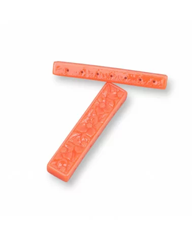 Componenti Di Resina Assortita Barretta Incisa Multifilo 50x10mm 5pz Arancio-COMPONENTI DI RESINA | Worldofjewel.com