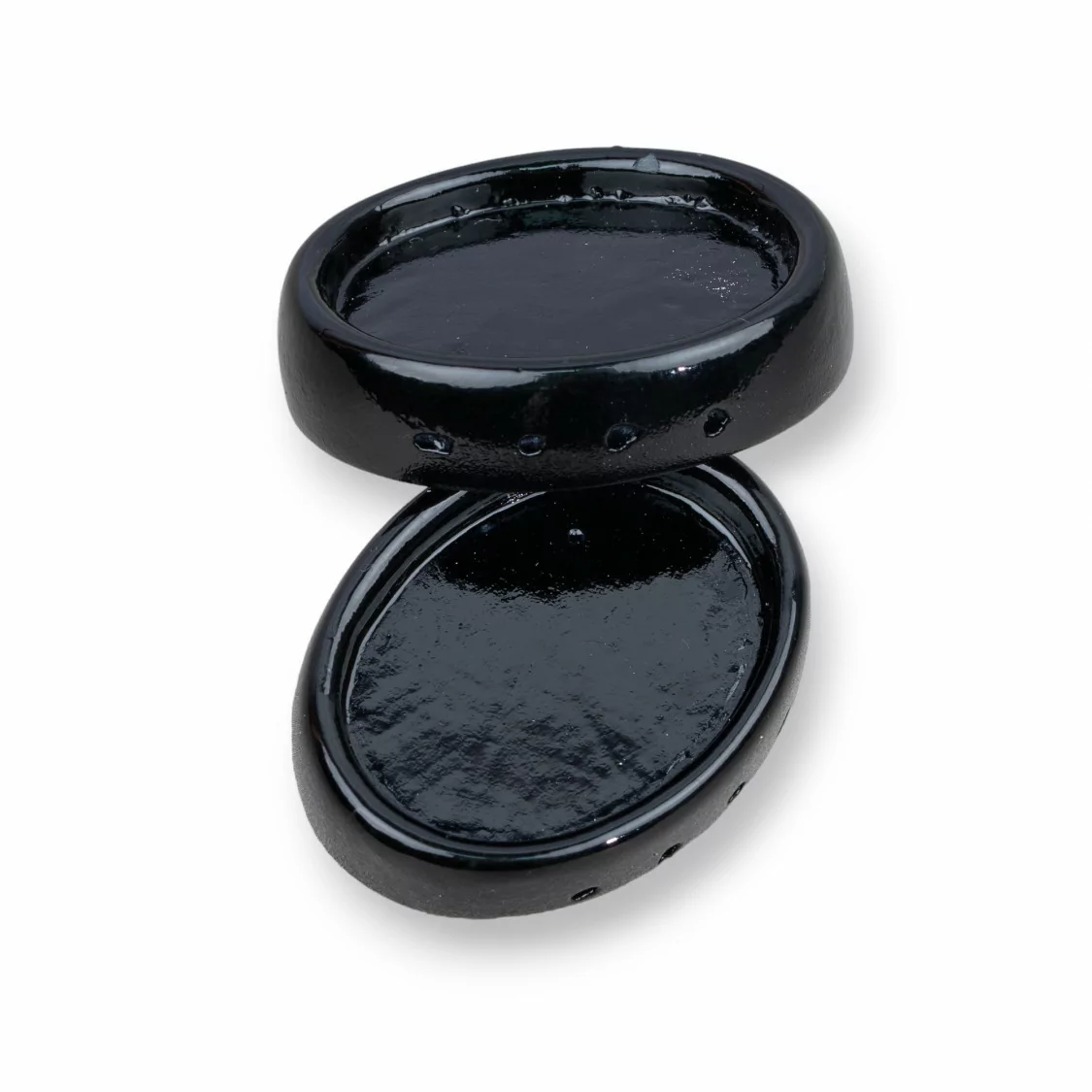 Componenti Di Resina Assortita Base Castone Ovale 36x27mm Interno 22x30mm 3pz Nero-COMPONENTI DI RESINA | Worldofjewel.com