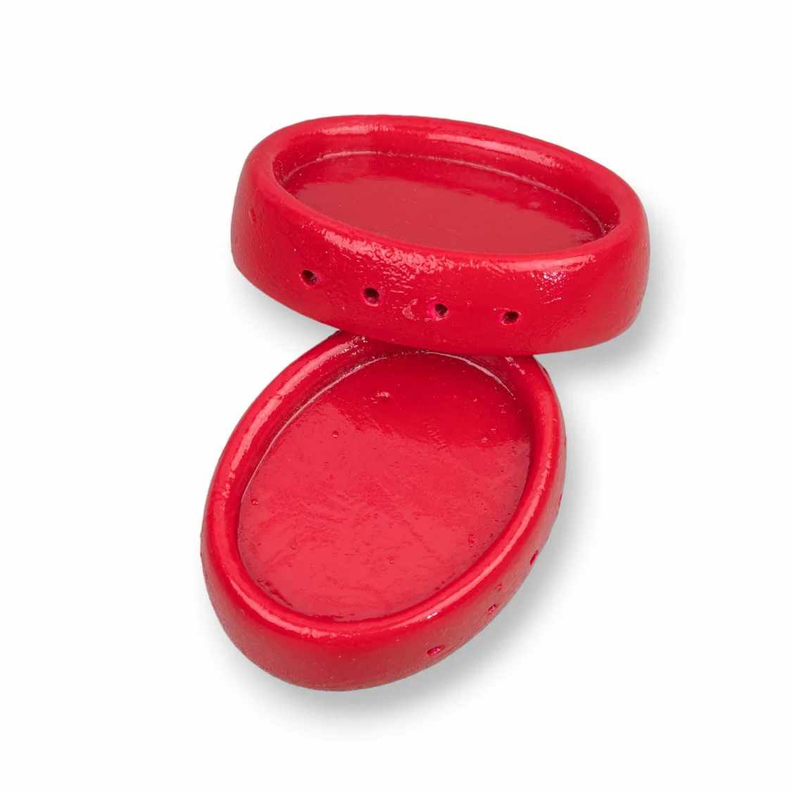 Componenti Di Resina Assortita Base Castone Ovale 36x27mm Interno 22x30mm 3pz Rosso-COMPONENTI DI RESINA | Worldofjewel.com