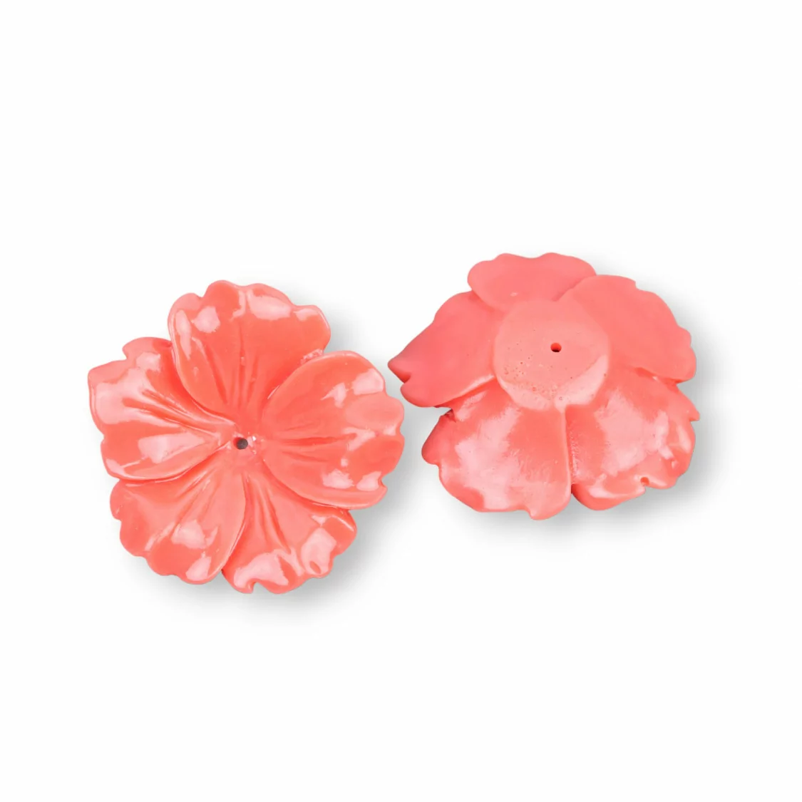 Componenti Di Resina Assortita Fiore 30mm 5pz Arancio-COMPONENTI DI RESINA | Worldofjewel.com