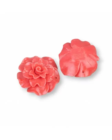 Componenti Di Resina Assortita Fiore 30mm 5pz Rosa-COMPONENTI DI RESINA | Worldofjewel.com