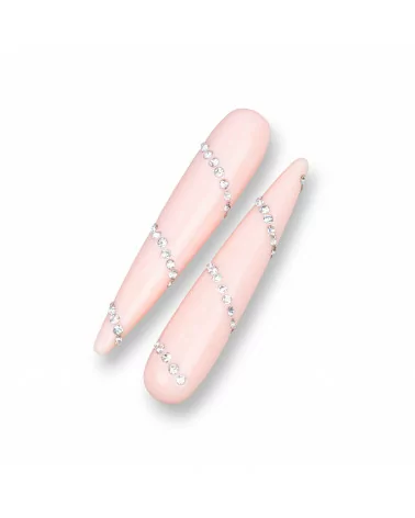 Componenti Di Resina Assortita Gocce 1 Foro Con Strass 10x50mm 3pz Rosa-COMPONENTI DI RESINA | Worldofjewel.com