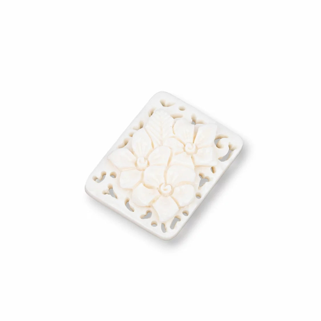 Componenti Di Resina Assortita Rettangolo 26x34mm 3pz Bianco-COMPONENTI DI RESINA | Worldofjewel.com