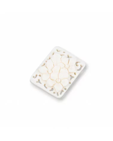 Componenti Di Resina Assortita Rettangolo 26x34mm 3pz Bianco-COMPONENTI DI RESINA | Worldofjewel.com