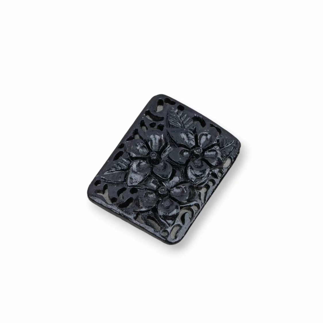 Componenti Di Resina Assortita Rettangolo 26x34mm 3pz Nero-COMPONENTI DI RESINA | Worldofjewel.com