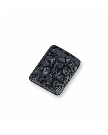 Componenti Di Resina Assortita Rettangolo 26x34mm 3pz Nero-COMPONENTI DI RESINA | Worldofjewel.com