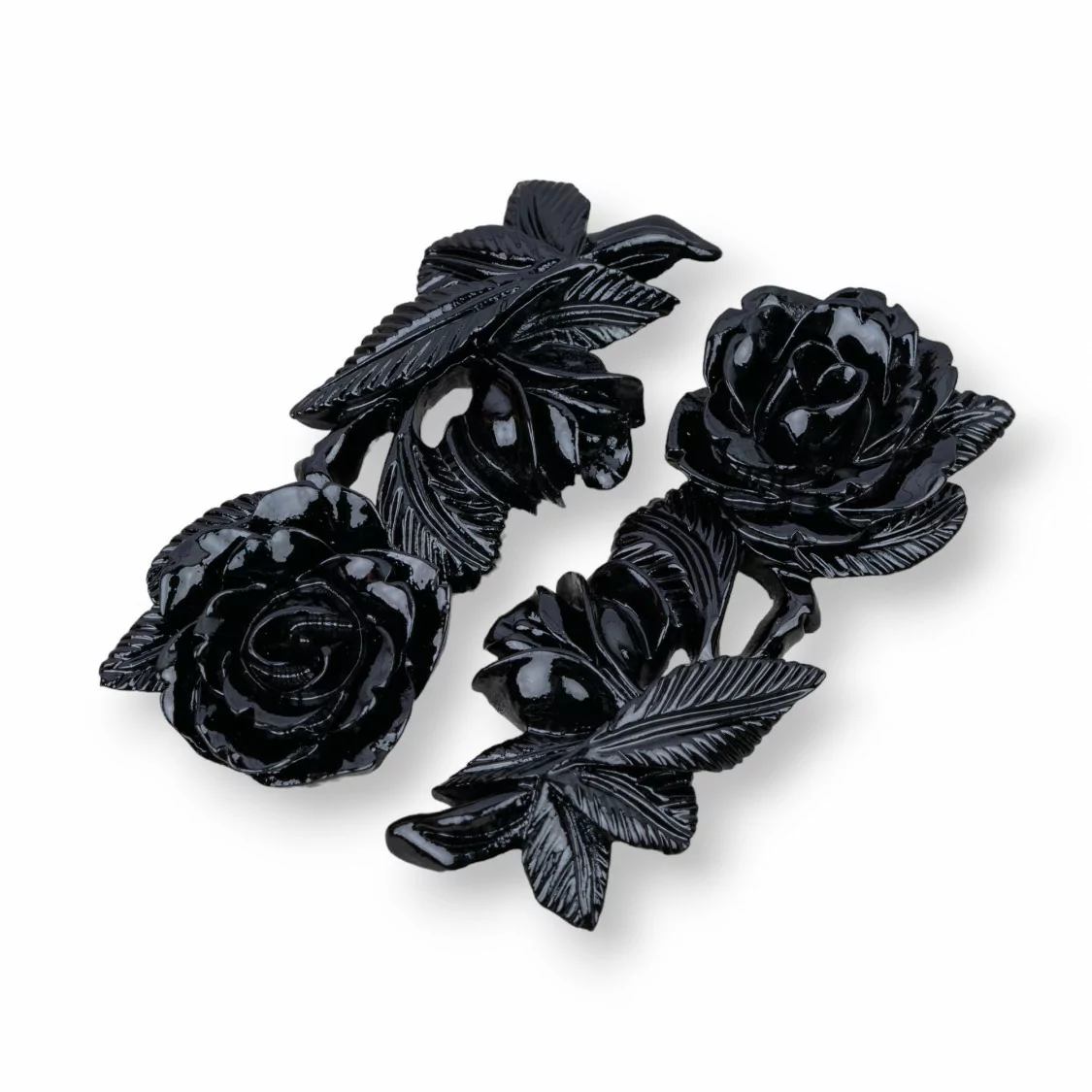 Componenti Di Resina Assortita Rosa 24x57mm 3pz Nero-COMPONENTI DI RESINA | Worldofjewel.com