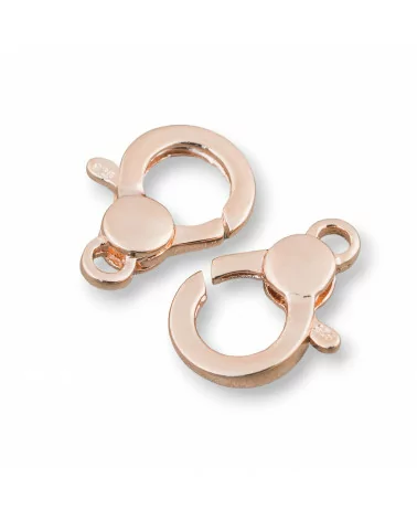 Chiusura Di Argento 925 A Moschettone A Scatto 14x20mm 3pz Oro Rosa-CHIUSURE DI ARGENTO | Worldofjewel.com