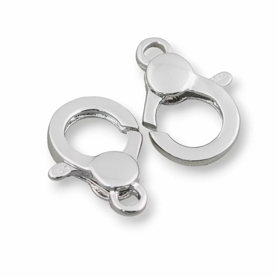 Chiusura Di Argento 925 A Moschettone A Scatto 14x20mm 3pz Rodiato-CHIUSURE DI ARGENTO | Worldofjewel.com