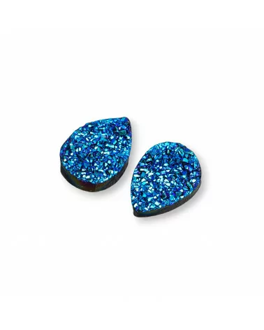 Componente Cabochon Drusa Di Resina Goccia 10x14mm 10pz Blu- CABOCHON DRUSA | Worldofjewel.com