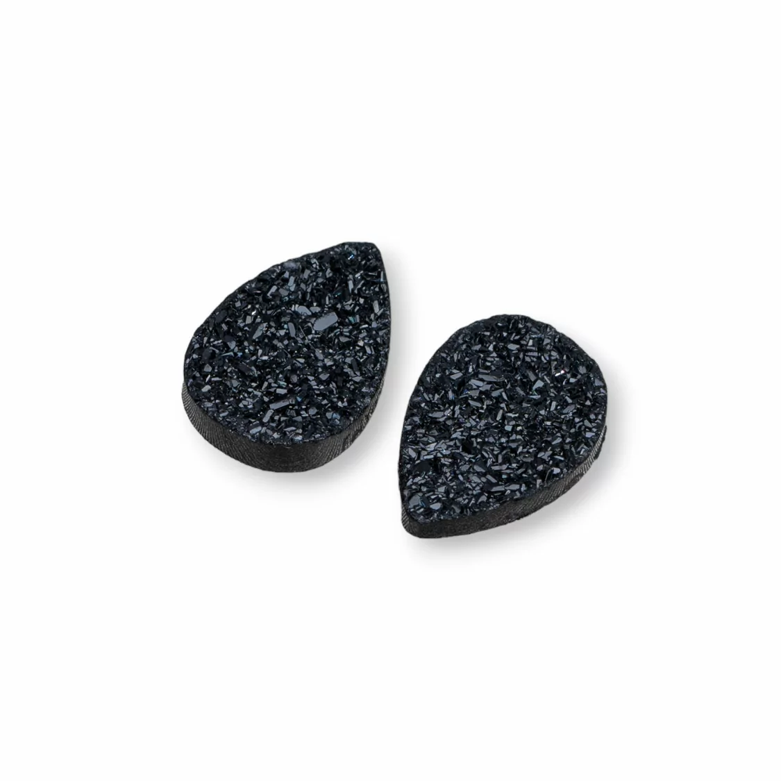 Componente Cabochon Drusa Di Resina Goccia 10x14mm 10pz Nero- CABOCHON DRUSA | Worldofjewel.com