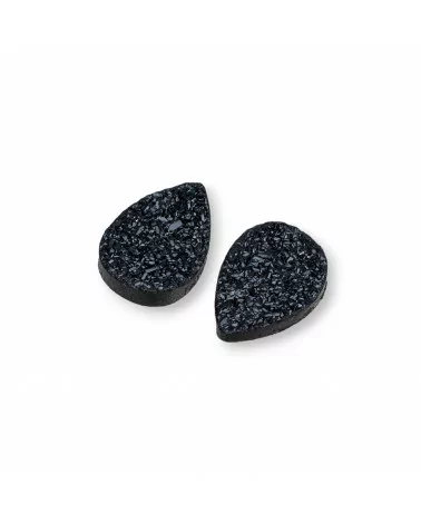 Componente Cabochon Drusa Di Resina Goccia 10x14mm 10pz Nero- CABOCHON DRUSA | Worldofjewel.com