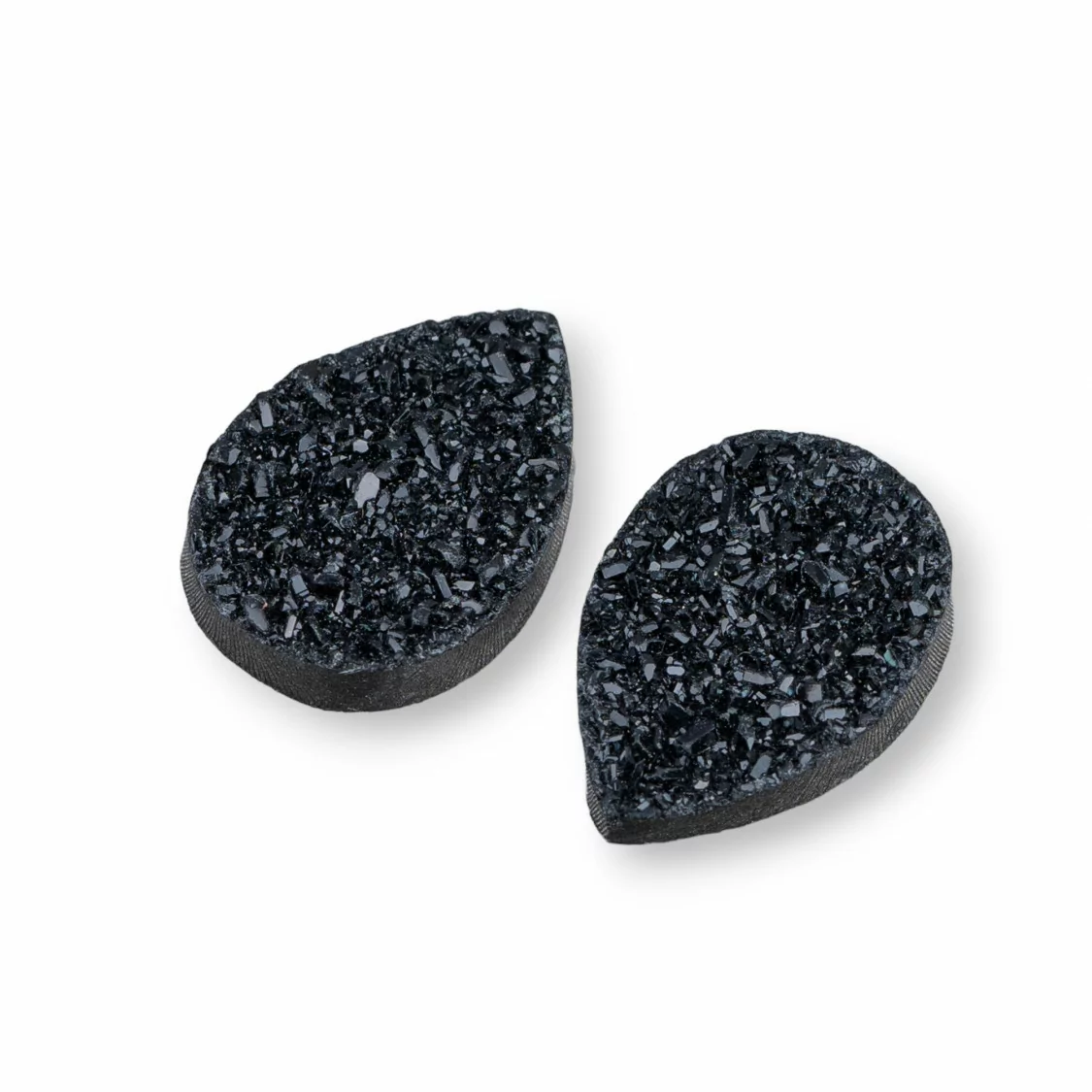 Componente Cabochon Drusa Di Resina Goccia 13x18mm 8pz Nero- CABOCHON DRUSA | Worldofjewel.com