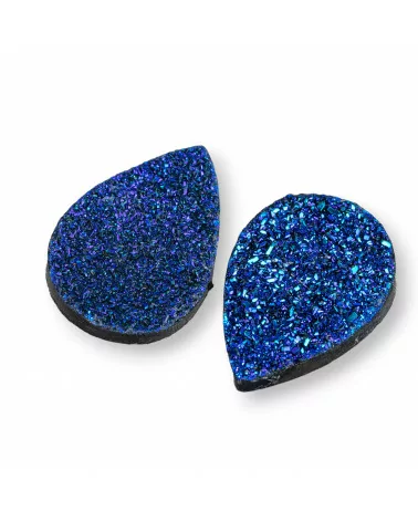 Componente Cabochon Drusa Di Resina Goccia 18x25mm 6pz Blu- CABOCHON DRUSA | Worldofjewel.com