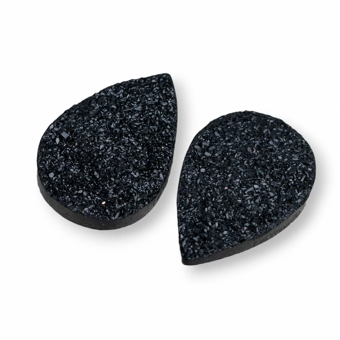 Componente Cabochon Drusa Di Resina Goccia 18x25mm 6pz Nero- CABOCHON DRUSA | Worldofjewel.com