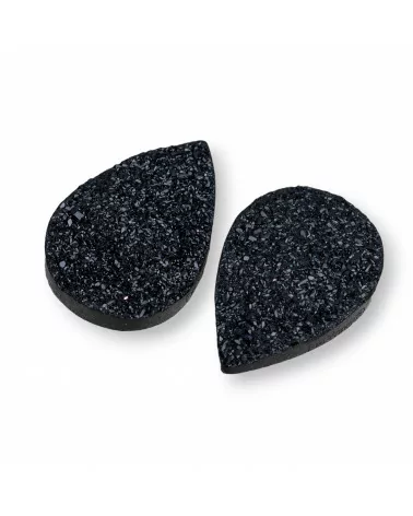 Componente Cabochon Drusa Di Resina Goccia 18x25mm 6pz Nero- CABOCHON DRUSA | Worldofjewel.com