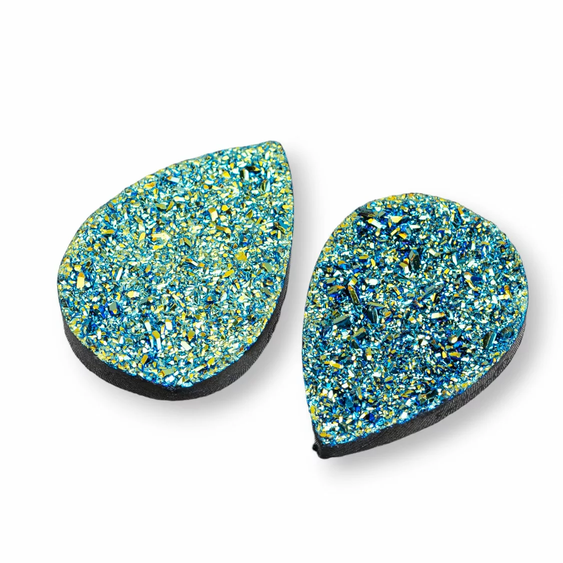 Componente Cabochon Drusa Di Resina Goccia 18x25mm 6pz Verde- CABOCHON DRUSA | Worldofjewel.com