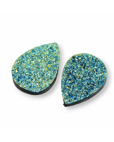 Componente Cabochon Drusa Di Resina Goccia 18x25mm 6pz Verde- CABOCHON DRUSA | Worldofjewel.com