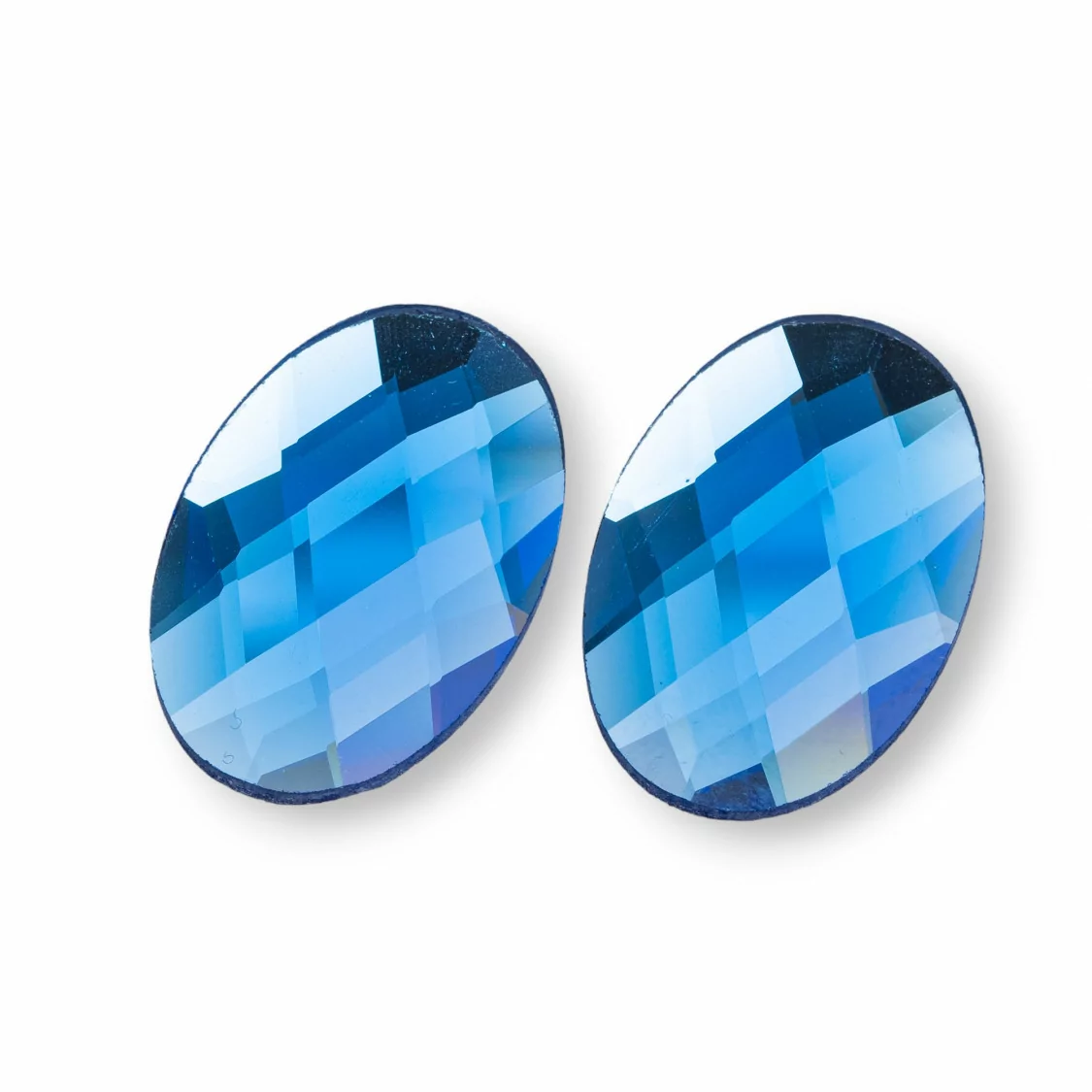 Componente Cabochon Di Cristallo CZ Sfaccettato Ovale 20x30mm 6pz Blu- CABOCHON DI CRISTALLI | Worldofjewel.com