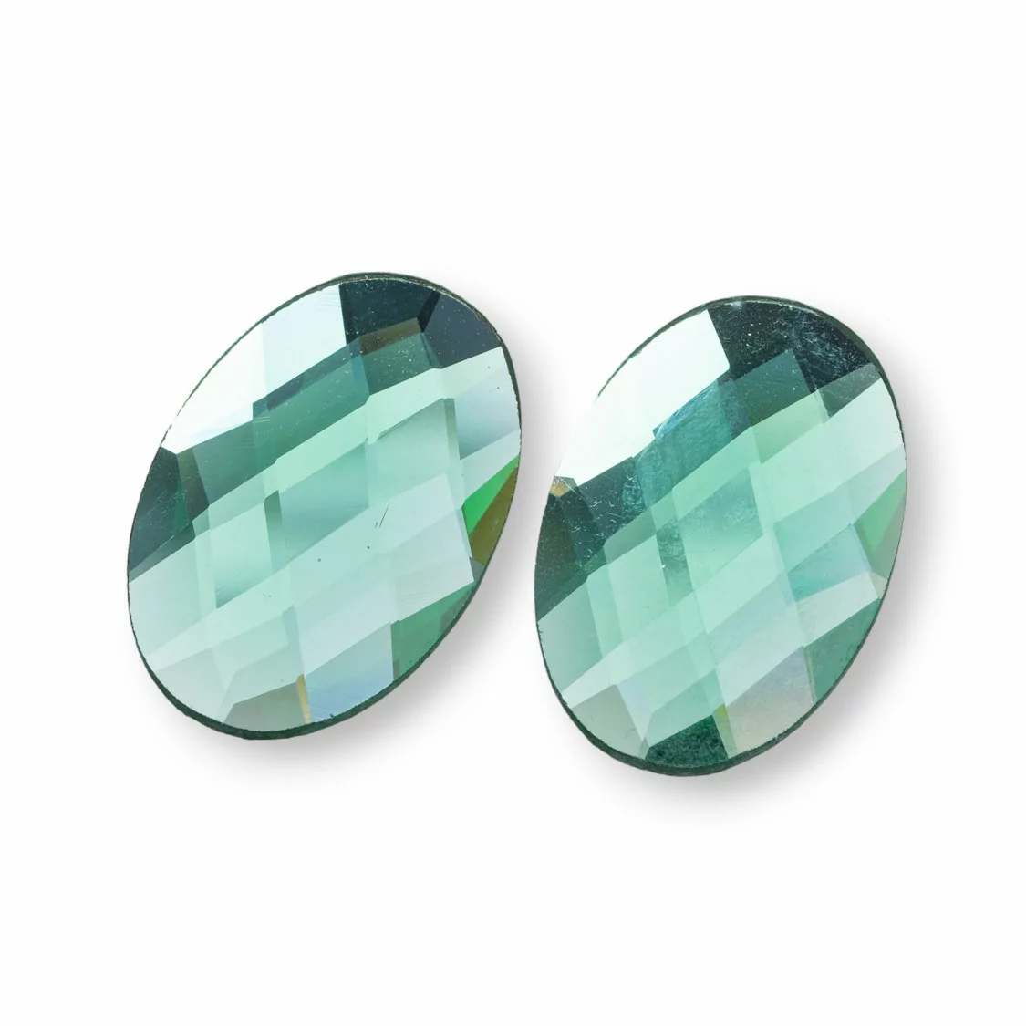 Componente Cabochon Di Cristallo CZ Sfaccettato Ovale 20x30mm 6pz Pesca- CABOCHON DI CRISTALLI | Worldofjewel.com