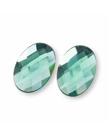 Componente Cabochon Di Cristallo CZ Sfaccettato Ovale 20x30mm 6pz Pesca- CABOCHON DI CRISTALLI | Worldofjewel.com