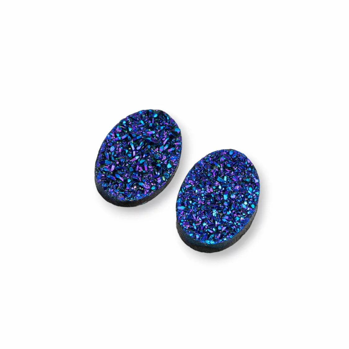 Componente Cabochon Drusa Di Resina Ovale 10x15mm 10pz Blu- CABOCHON DRUSA | Worldofjewel.com