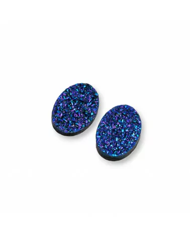 Componente Cabochon Drusa Di Resina Ovale 10x15mm 10pz Blu- CABOCHON DRUSA | Worldofjewel.com