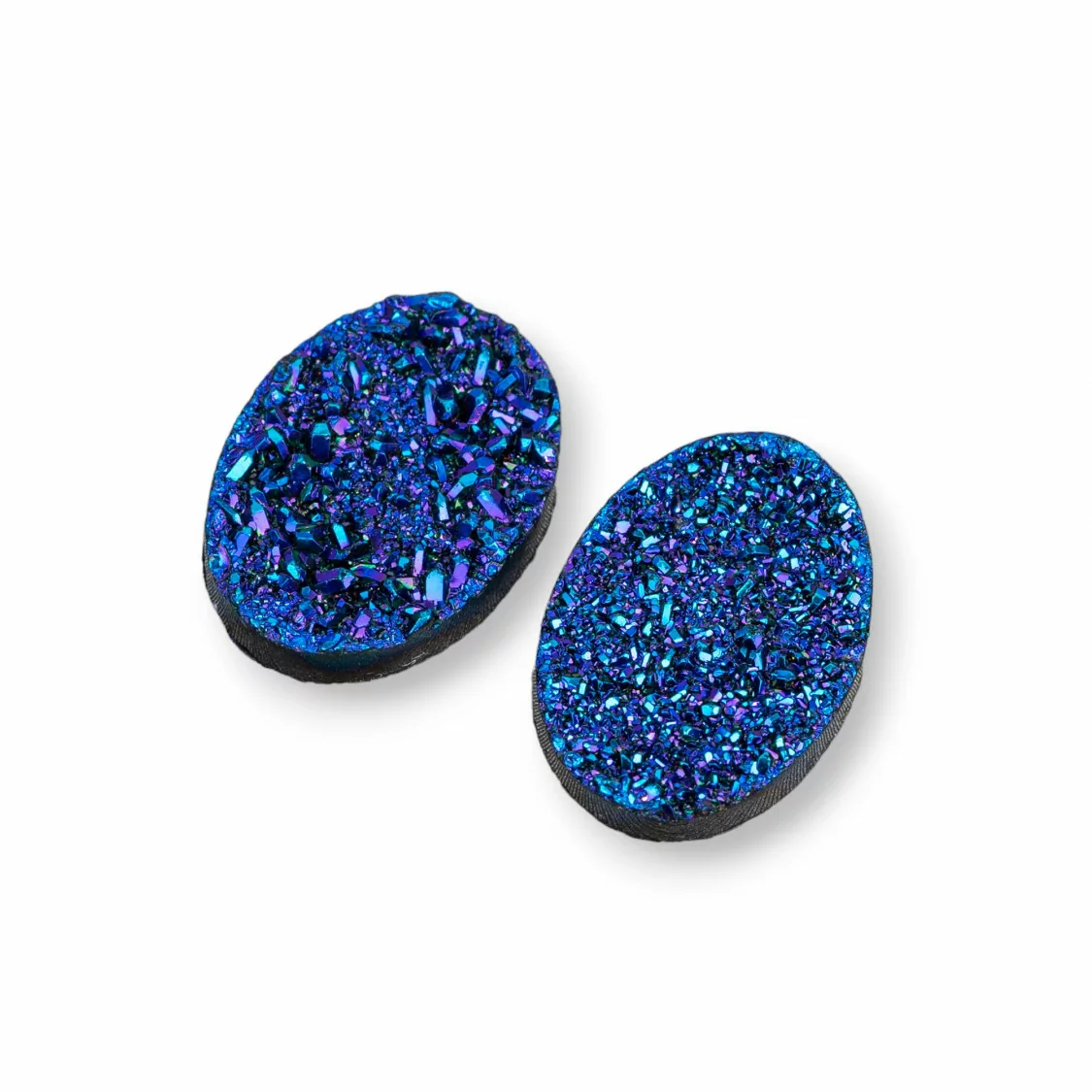 Componente Cabochon Drusa Di Resina Ovale 14x19mm 8pz Blu- CABOCHON DRUSA | Worldofjewel.com