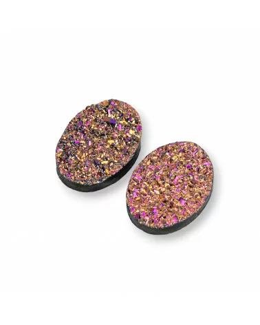 Componente Cabochon Drusa Di Resina Ovale 14x19mm 8pz Sunset- CABOCHON DRUSA | Worldofjewel.com